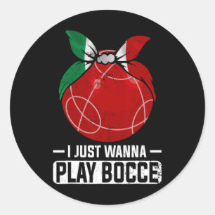 Italienisches Bowling Game Italy Bocci Player Bocc Runder Aufkleber