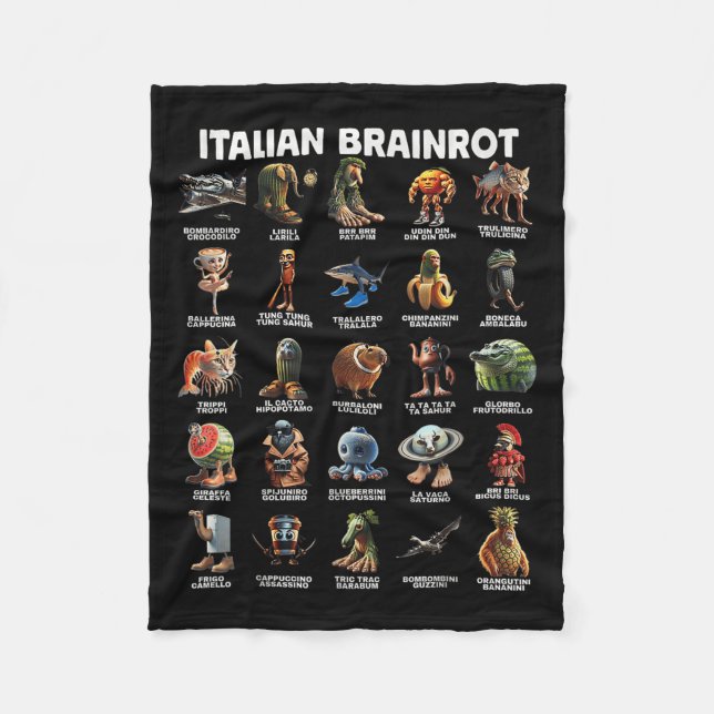 Italienisches Brain Rot Italienisches Brainrot Fun Fleecedecke (Vorderseite)