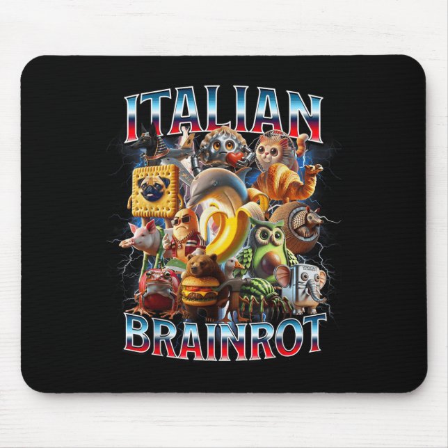 Italienisches Brain Rot Italienisches Brainrot Fun Mousepad (Vorne)