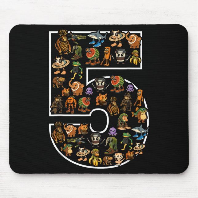 Italienisches Brainrot Geburtstag 5 Jahre Meme 5.  Mousepad (Vorne)