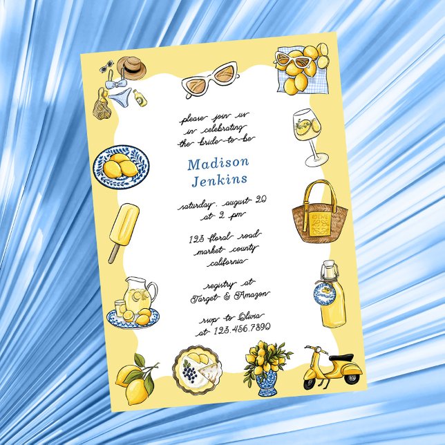 Italienisches Brautparty an der Küste Einladung (Von Creator hochgeladen)