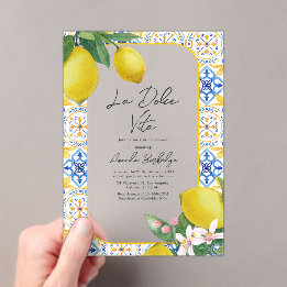 Italienisches Brautparty Tile & Lemon - La Dolce V Acryleinladungen