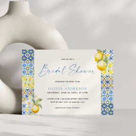 Italienisches Brautparty Tiles Lemon Einladung