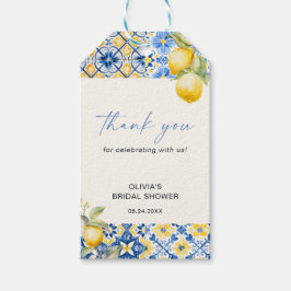 Italienisches Brautparty Tiles Lemon Geschenkanhänger