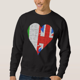 Italienisches Britisches Flaggenherz Sweatshirt