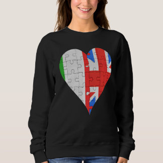 Italienisches Britisches Flaggenherz Sweatshirt