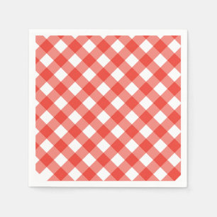 Italienisches Café Rot Gingham Serviette