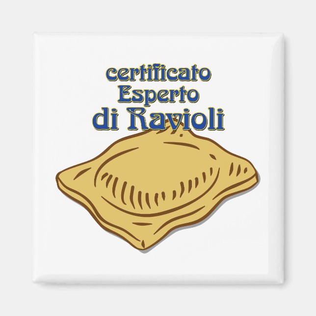 Italienisches Certificato Esperto di ravioli Pasta Magnet (Vorne)