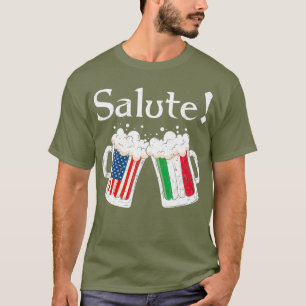 Italienisches Chefkoch Toast Beer American Flag T-Shirt