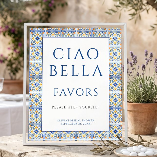 Italienisches Ciao Bella Favors Schild Junggeselli (Von Creator hochgeladen)