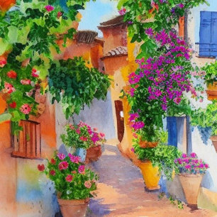 Italienisches Dorf Keramikornament