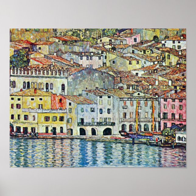 Italienisches Dorf Malcena am Gardasee von Klimt Poster (Vorne)