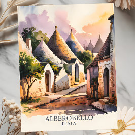 Italienisches Dorf Trulli Vintag Alberobello Pugli Postkarte