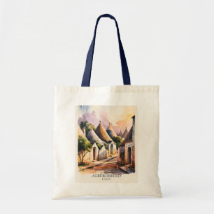 Italienisches Dorf Trulli Vintage Alberobello Apul Tragetasche