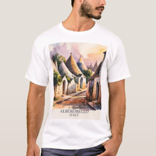 Italienisches Dorf Trulli Vintage Alberobello Pugl T-Shirt