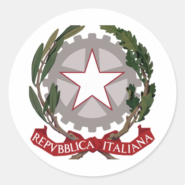 Italienisches Emblem Runder Aufkleber (Vorderseite)