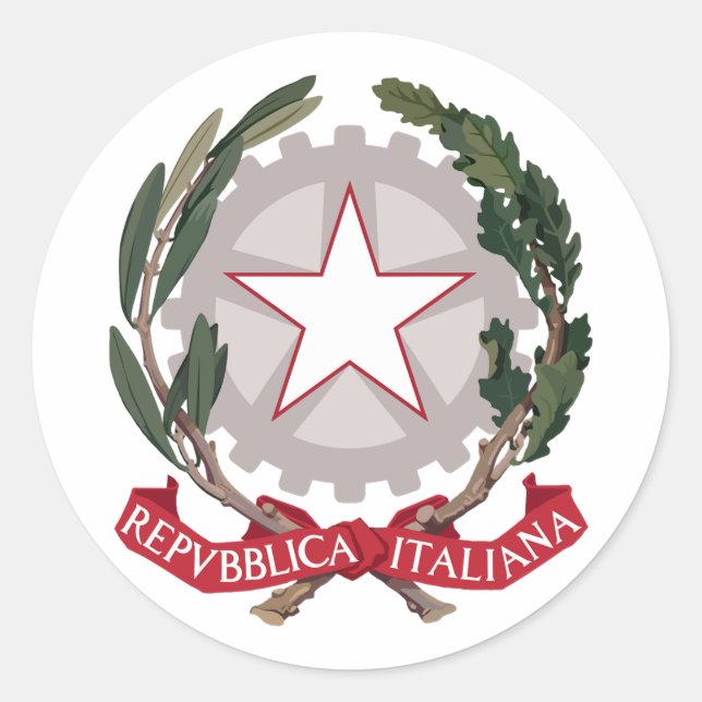 Italienisches Emblem Runder Aufkleber (Vorderseite)