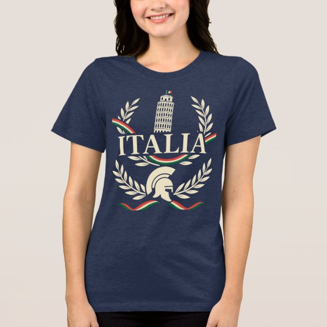 Italienisches Erbe-Wappen Tri-Blend Shirt (Vorderseite)