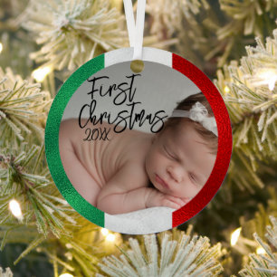 Italienisches erstes Weihnachten des Babys Ornament Aus Metall