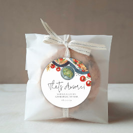 Italienisches Essen in Aquarellfarben, das noch me Runder Aufkleber