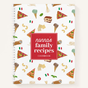 Italienisches Essen Pizza Pasta Familie Nonna Reze Notizbuch