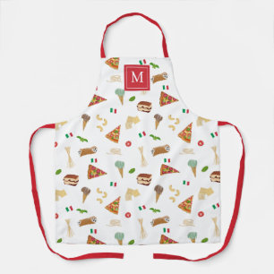 Italienisches Essen Pizza Pasta Tiramisu Monogramm Schürze