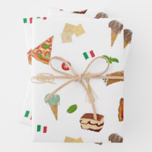 Italienisches Essen Pizza Pasta Tiramisu Muster