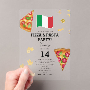 Italienisches Essen Pizza- und Pastaherstellung Ge Acryleinladungen