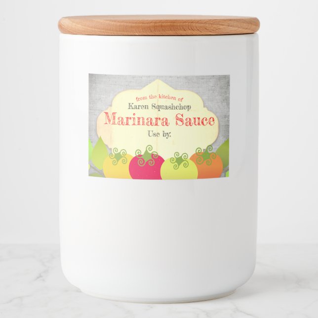 Italienisches Etikett mit Basispflanzensoße (Vorderseite)