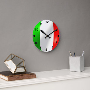 Italienisches Flag Runde Wanduhr