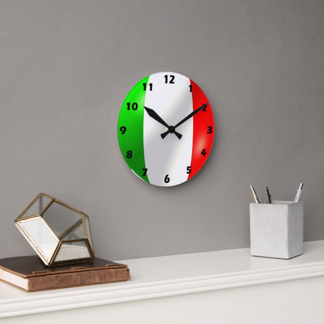 Italienisches Flag Runde Wanduhr (Büro)