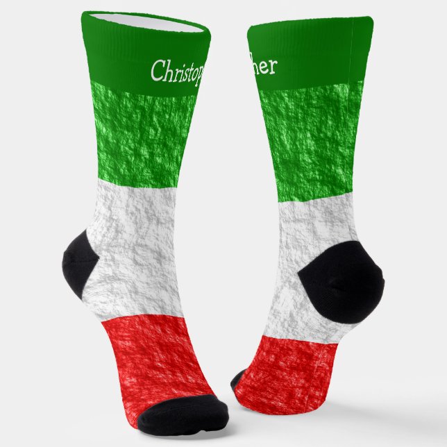 Italienisches Flaggen-Design Socken (Gewinkelt)