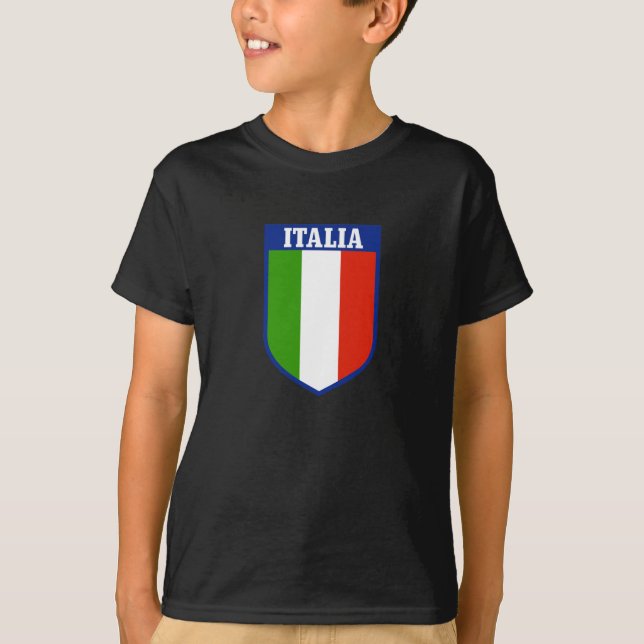 Italienisches Flaggen-Wappen scherzt T - Shirt (Vorderseite)