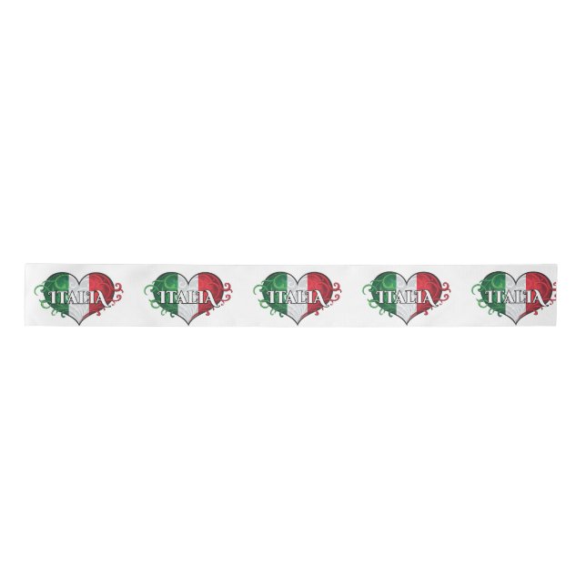 Italienisches Flaggendesign Satinband (Vorderseite)