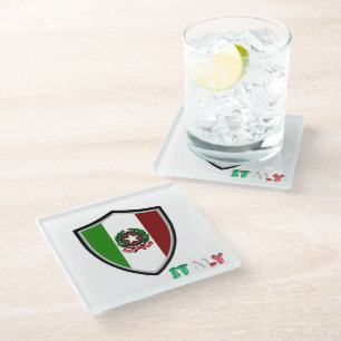 Italienisches Flaggenzeichen Glasuntersetzer