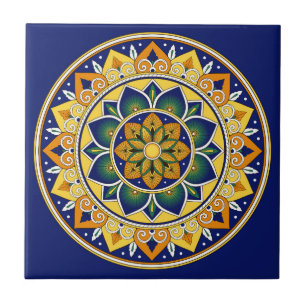 Italienisches Fliesen-Muster - Pfaumotivmajolika Fliese