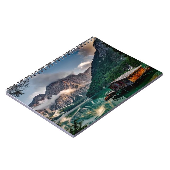 Italienisches Foto Bergsee Landschaft Notizblock (Linke Seite)