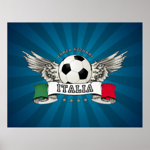 Italienisches Fußballnationalteam-Förderposter Poster