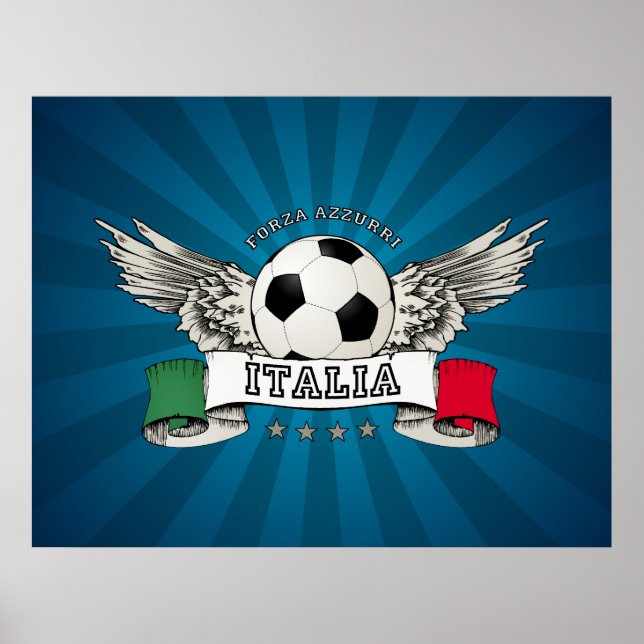 Italienisches Fußballnationalteam-Förderposter Poster (Vorne)
