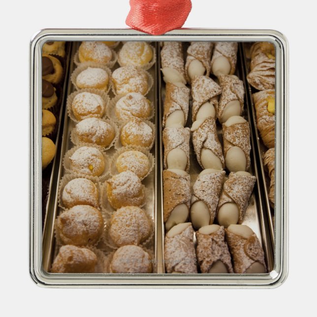 Italienisches Gebäck Silbernes Ornament (Vorne)