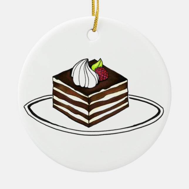 Italienisches Gebäck Tiramisu Bäckerei Espresso De Keramik Ornament (Vorne)