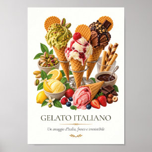 Italienisches Gelato – Vintage italienisches Desse Poster