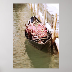 Italienisches Gondelboot in Venedig Fotodruck Poster
