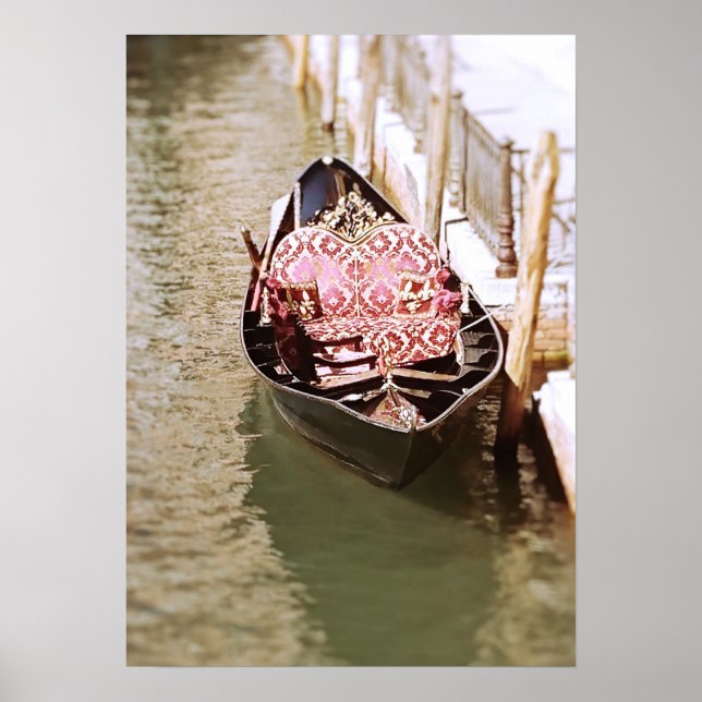 Italienisches Gondelboot in Venedig Fotodruck Poster (Vorne)