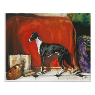 Italienisches Greyhound-Aquarellbild Poster