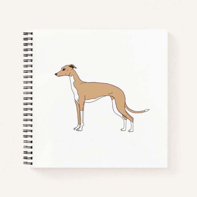 Italienisches Greyhound - Blauer Fleck Notizbuch (Vorderseite)