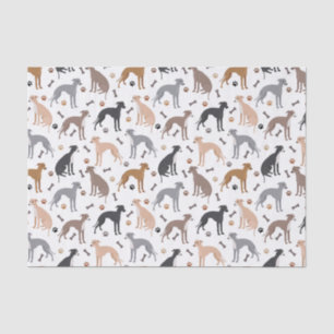 Italienisches Greyhound Dog Bones and Paws Tissue  Seidenpapier