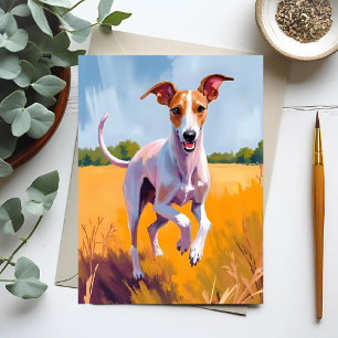 Italienisches Greyhound Dog Painting Postkarte