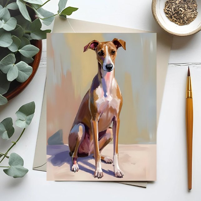 Italienisches Greyhound Dog Painting Postkarte (Von Creator hochgeladen)