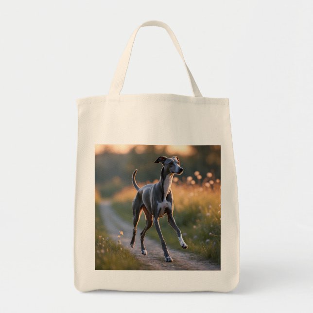 Italienisches Greyhound Elegantes Lebensmittelgesc Tragetasche (Vorne)
